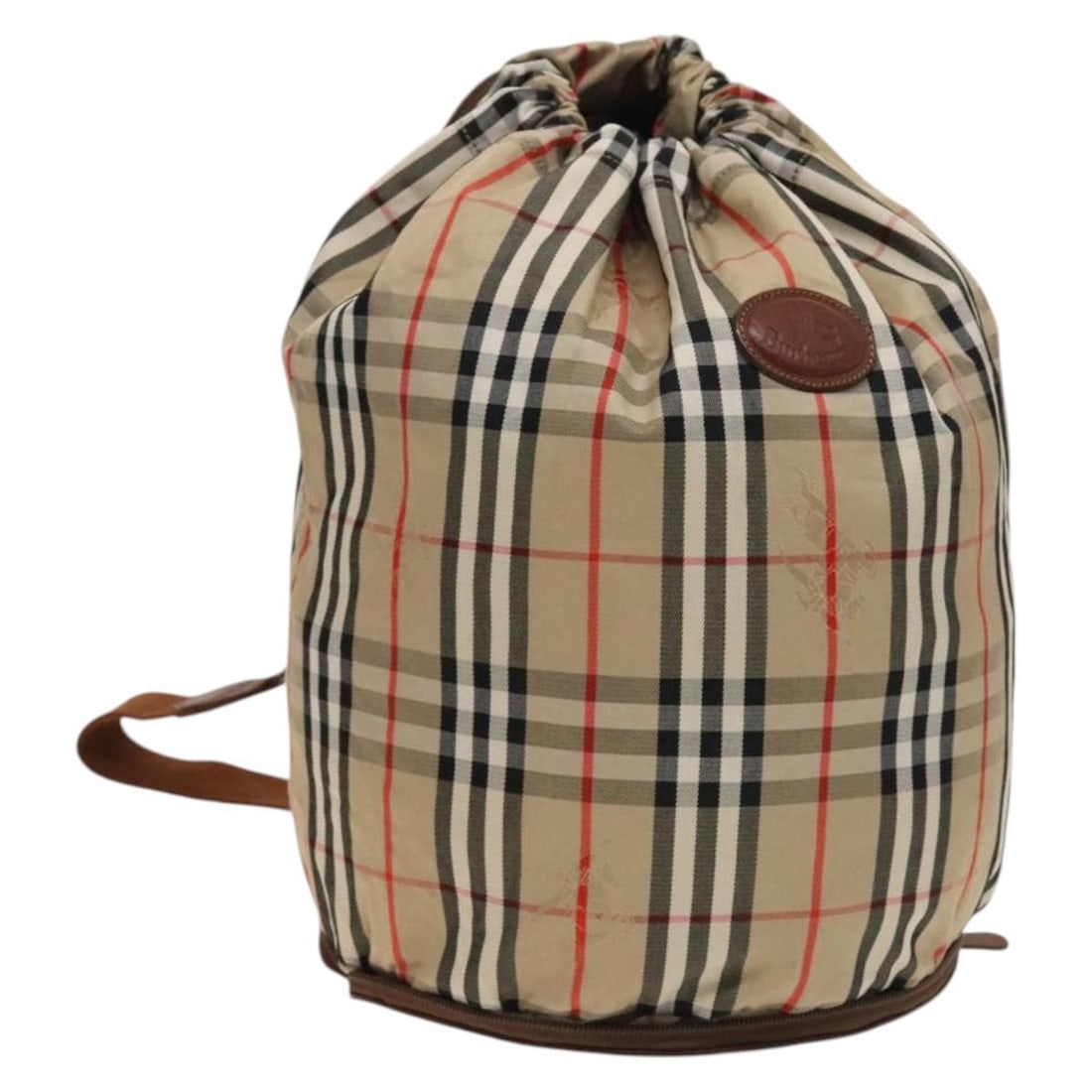 Burberrys Nova Check Beige Gold Nylon Shoulder Bag Auth (1 of 18)