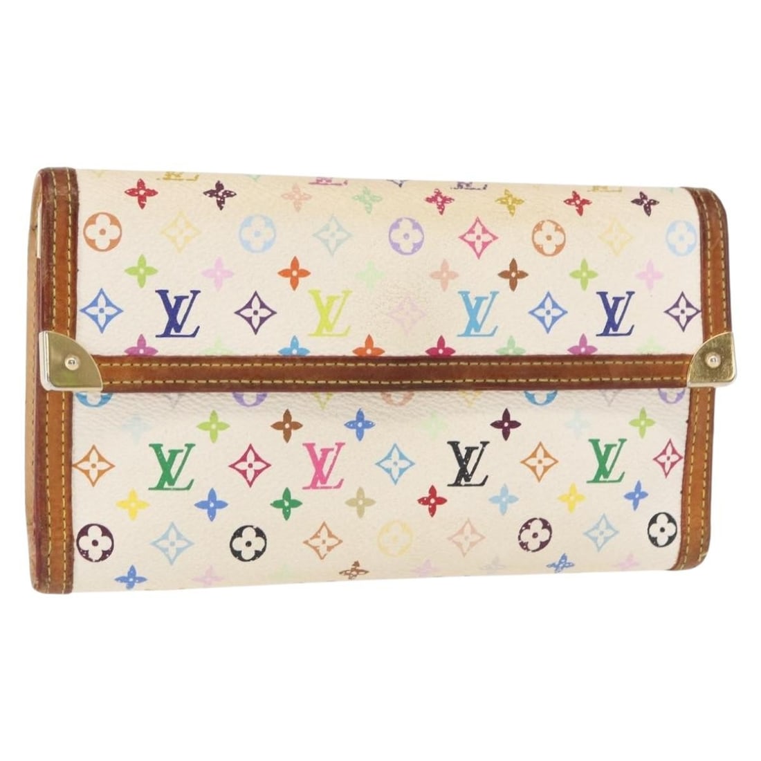 LOUIS VUITTON Multicolor Porte Tresor International Wallet M92659 France Auth (1 of 17)