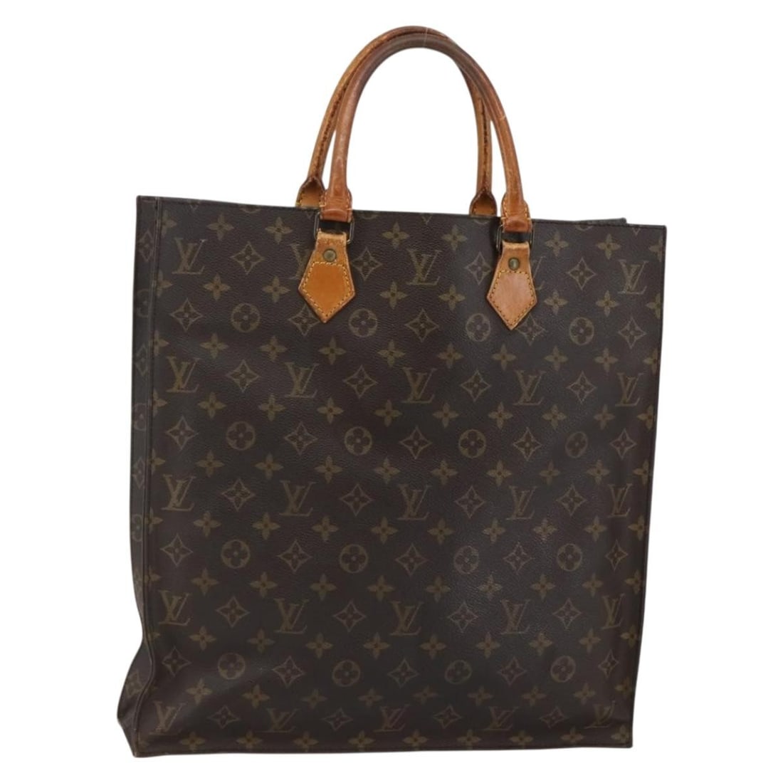 LOUIS VUITTON Monogram Sac Plat Hand Bag M51140 Authentic France: LOUIS VUITTON Monogram Sac Plat Hand Bag M51140 Authentic France Introducing the LOUIS VUITTON Monogram Sac Plat Hand Bag, a timeless piece crafted in France with exquisite attention to detail. This s