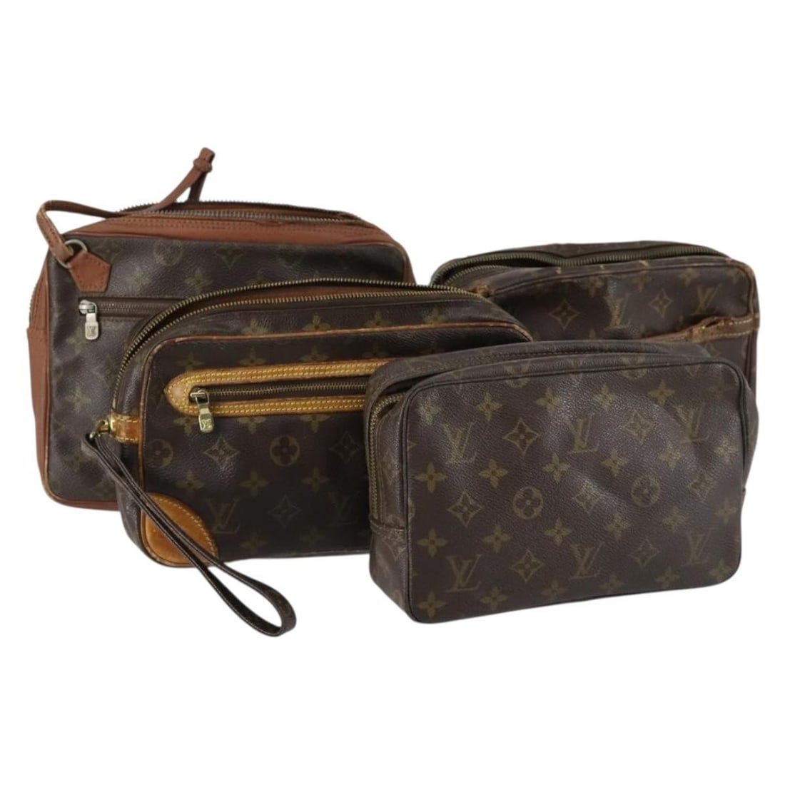 LOUIS VUITTON Monogram Clutch Bag Set with Sunglass Case: LOUIS VUITTON Monogram Clutch Bag Set with Sunglass Case This LOUIS VUITTON Monogram Clutch Bag set is a classic accessory that showcases the iconic Monogram canvas, crafted in France. The set include