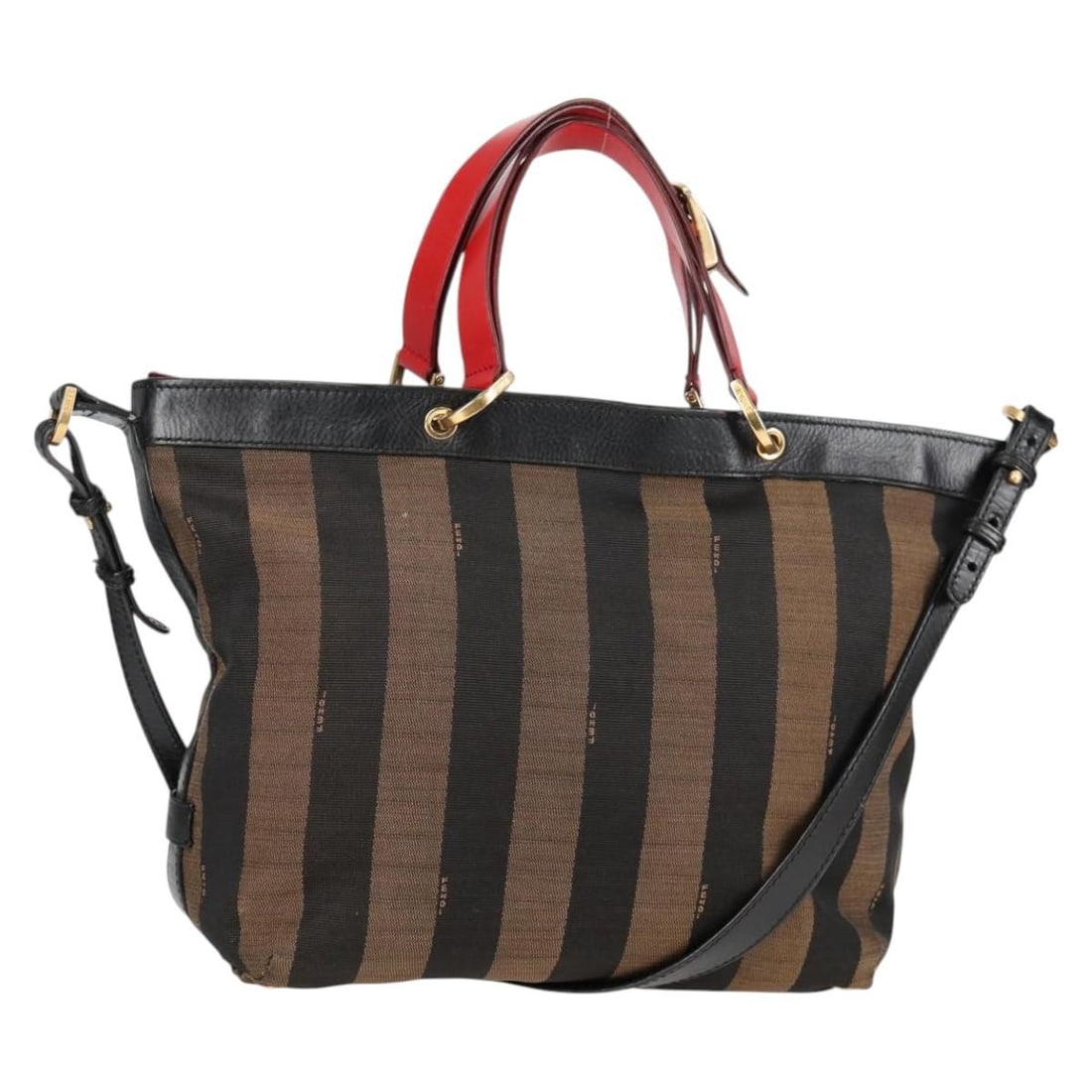 Fendi Pecan Canvas Backpack Brown Black Italy Auth BA4760 (1 of 18)