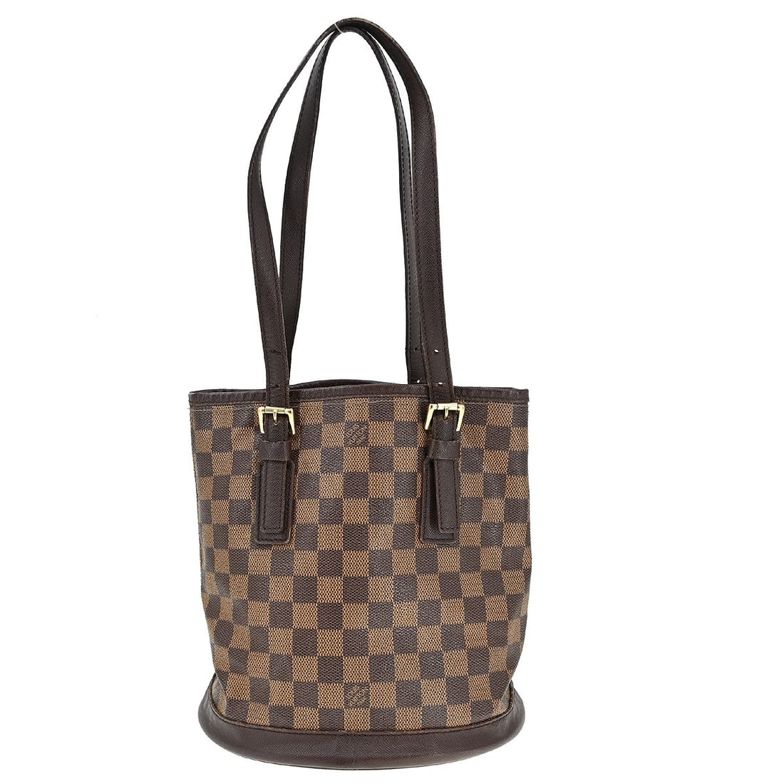 Louis Vuitton Marais Tote Damier Ebene Canvas Medium Handbag N42240: Louis Vuitton Marais Tote Damier Ebene Canvas Medium Handbag N42240 This Louis Vuitton Marais hand tote bag features the iconic Damier Ebene canvas with leather trim and double leather handles. The me