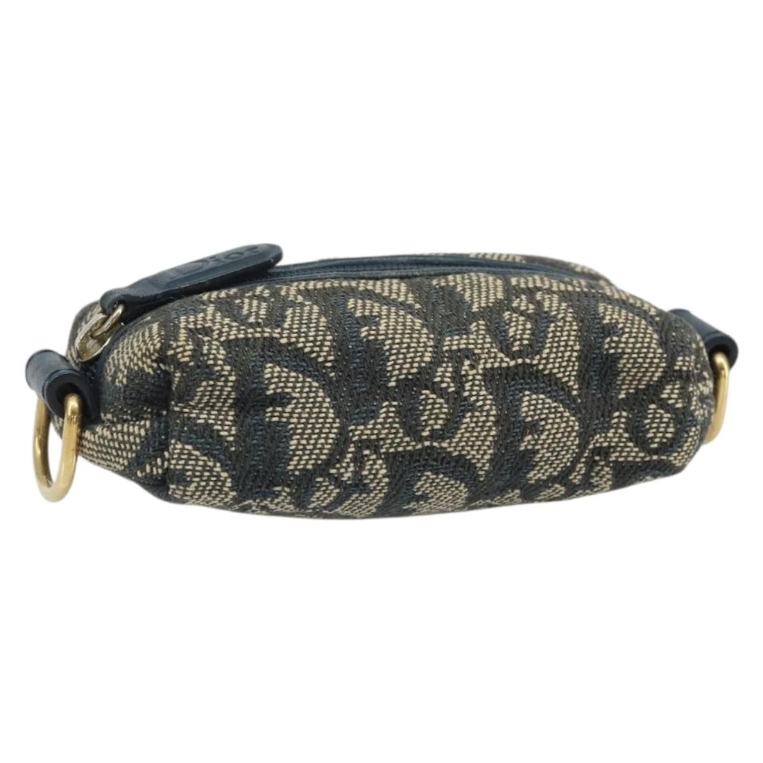Navy and Gold Trotter Canvas Christian Dior Women's Pouch Made in Spain: Navy and Gold Trotter Canvas Christian Dior Women's Pouch Made in Spain This Christian Dior pouch features the iconic Trotter canvas in navy and gold tones. Designed for women, it offers a compact and