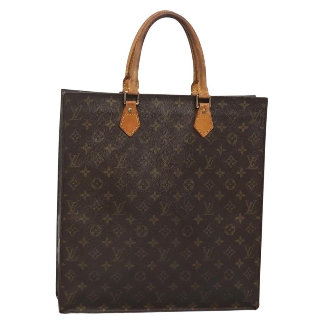LOUIS VUITTON Monogram Sac Plat Hand Bag M51140 Made in France (1 of 18)