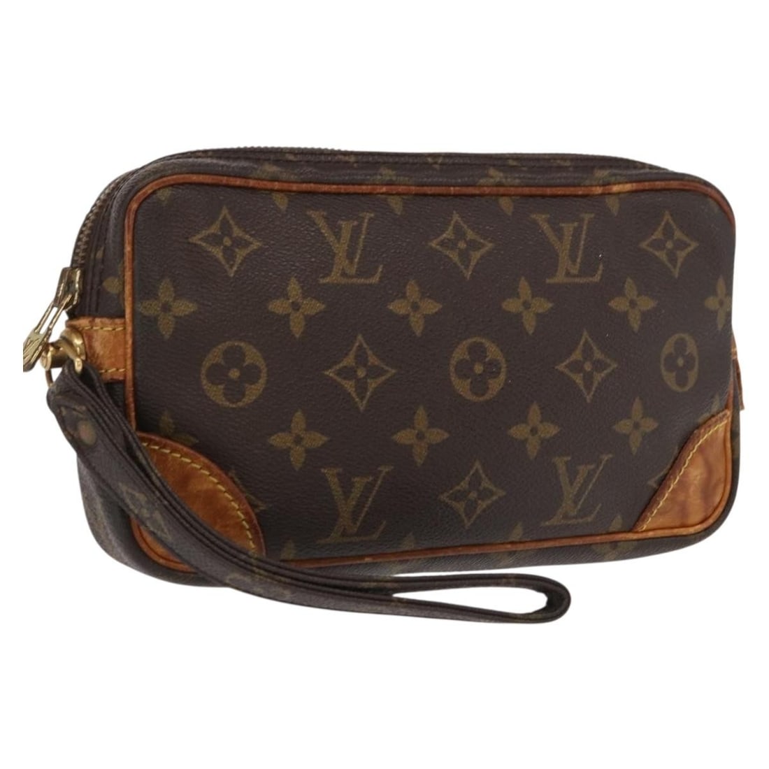 Louis Vuitton Monogram Canvas Marly Dragonne PM M51827 Clutch France: Louis Vuitton Monogram Canvas Marly Dragonne PM M51827 Clutch France This Louis Vuitton Monogram Marly Dragonne PM clutch bag features the brand's iconic monogram canvas exterior in a classic monogram