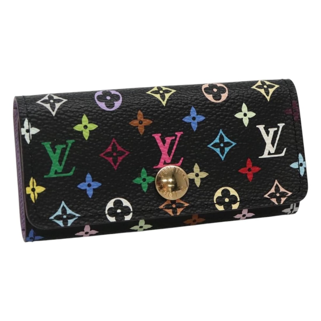 Louis Vuitton Multicolor Canvas Four Key Holder M93732 Black with Dust Bag and Box (1 of 18)
