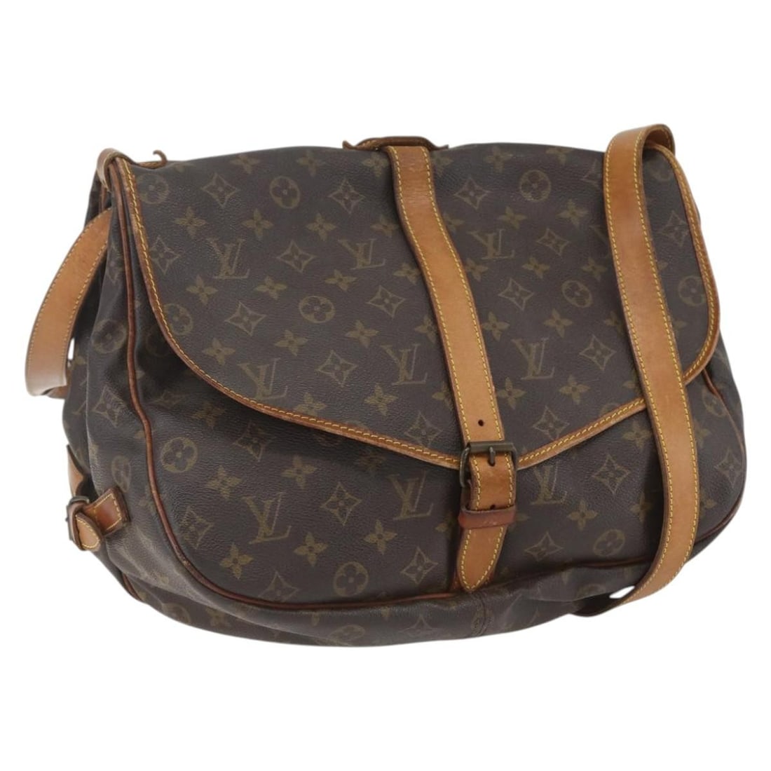Louis Vuitton Saumur 35 Monogram Canvas Shoulder Bag M42254 France: Louis Vuitton Saumur 35 Monogram Canvas Shoulder Bag M42254 France This is a Louis Vuitton Saumur 35 shoulder bag featuring the signature monogram canvas exterior. The bag offers an adjustable shoulde