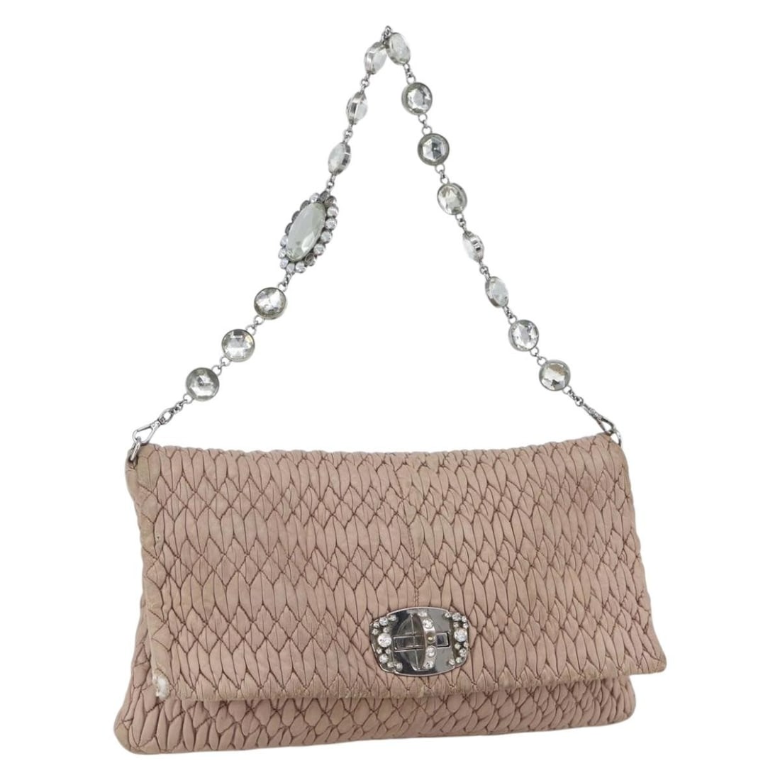 Miu Miu Pink and Silver Leather Shoulder Bag with Guarantee Card (1 of 18)