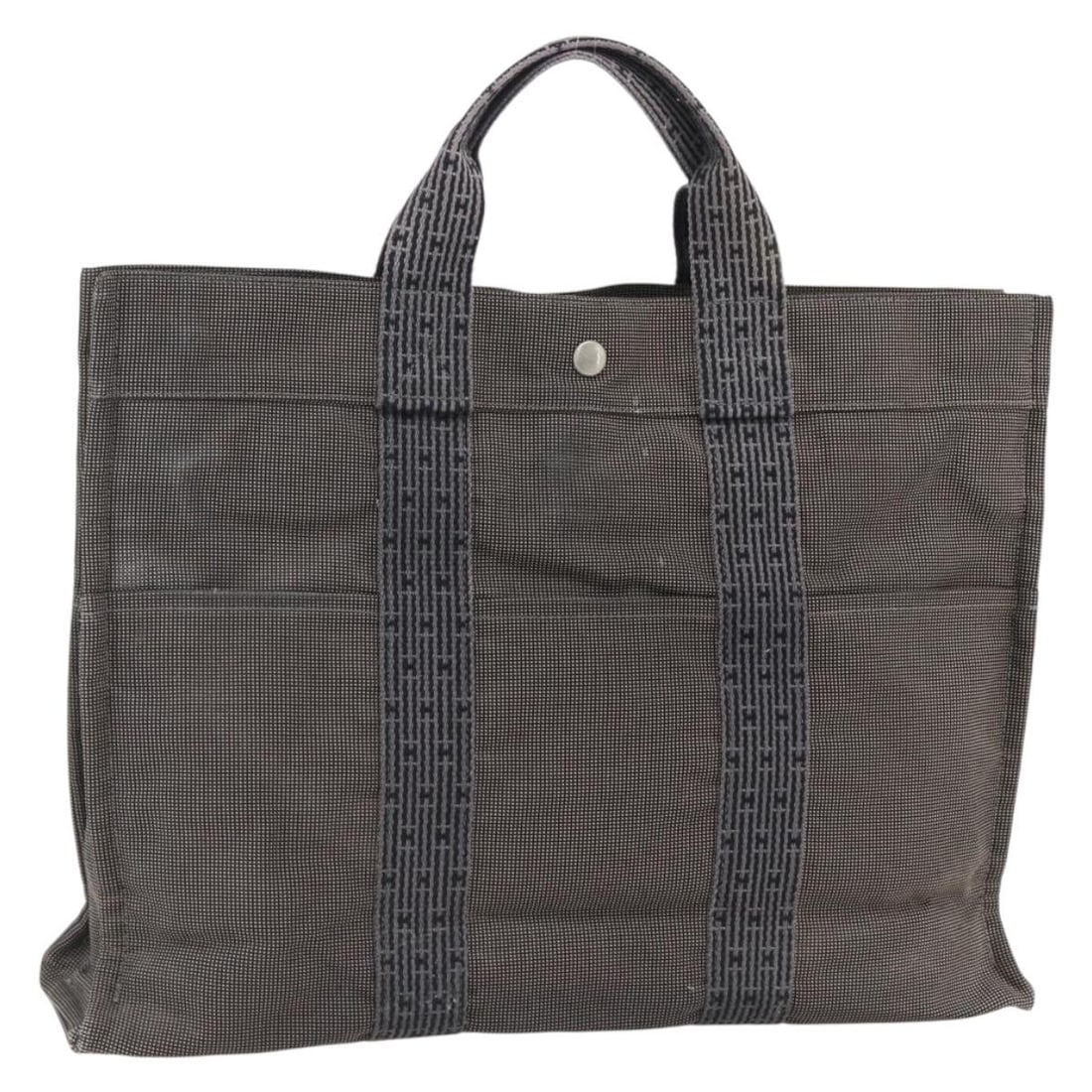 Gray Canvas Her Line Tote MM by Hermes Silver Accents (1 of 18)