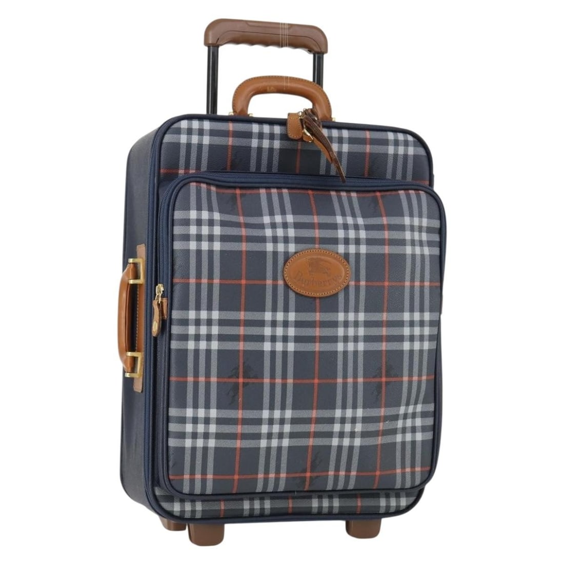 Burberrys Navy Nova Check PVC Leather Trunk Case with Gold Accents (1 of 18)