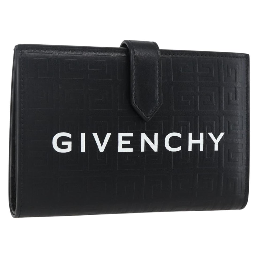 Givenchy 4G G Cut Black Leather Compact Wallet Silver Accents (1 of 18)