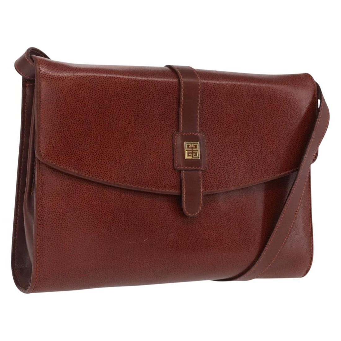 Brown Leather Shoulder Bag by Givenchy with Gold Accents (1 of 18)