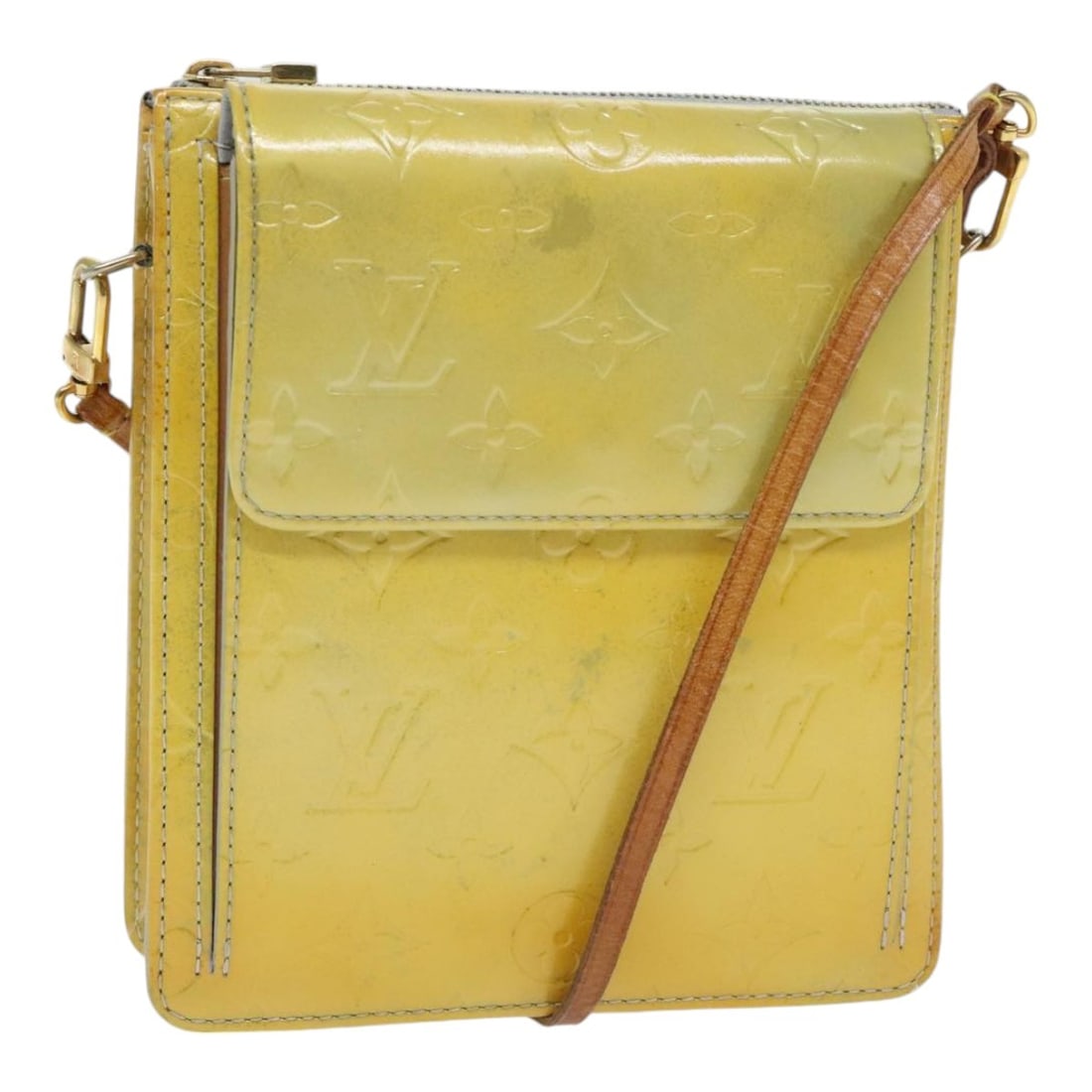 Louis Vuitton Gris Monogram Vernis Motto Patent Leather Accessory Pouch M91030 (1 of 18)