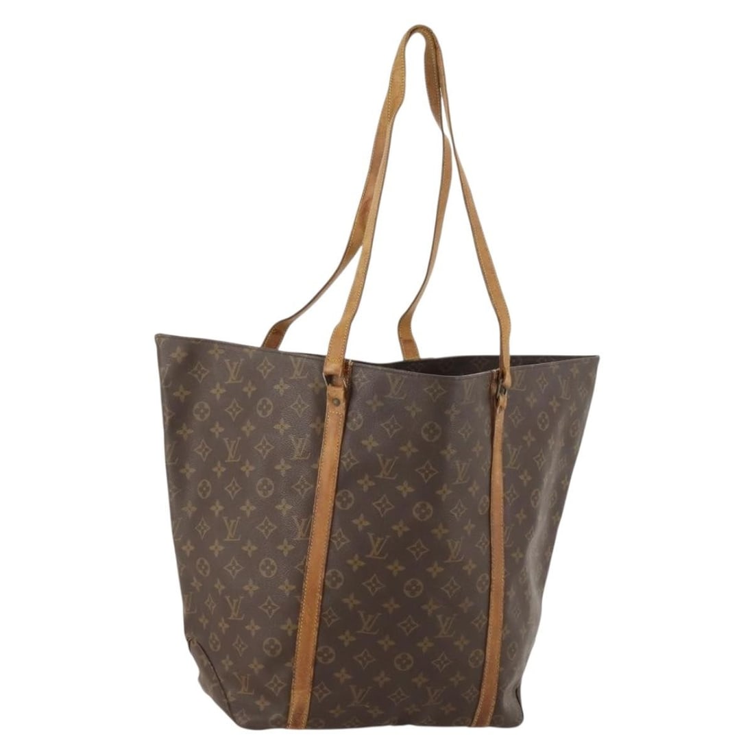 Louis Vuitton Monogram Canvas Sac Shopping Tote Bag M51108 for Women: Louis Vuitton Monogram Canvas Sac Shopping Tote Bag M51108 for Women This Louis Vuitton Monogram Sac Shopping Tote Bag M51108 is crafted from classic monogram canvas and is designed for women. The bag