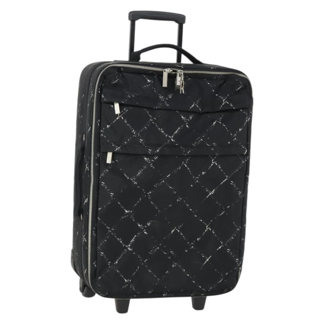 Black Canvas Travel Trunk Case by CHANEL Travel Line with Padlock and Keys: Black Canvas Travel Trunk Case by CHANEL Travel Line with Padlock and Keys This CHANEL Travel Line carry case trunk is crafted from black canvas and features the iconic CC logo. Designed for travel, i