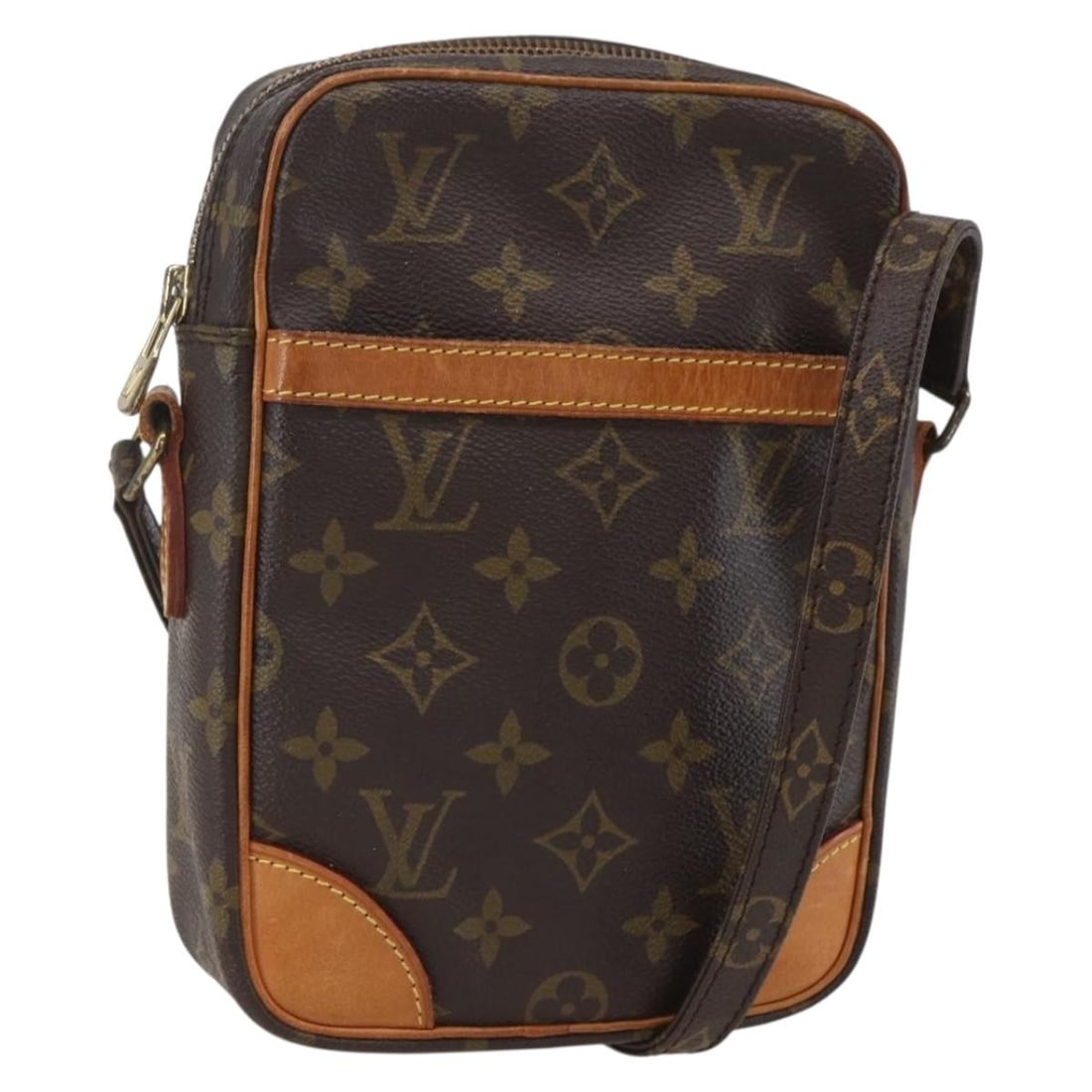 Louis Vuitton Danube Monogram Canvas Shoulder Bag M45266 France: Louis Vuitton Danube Monogram Canvas Shoulder Bag M45266 France This Louis Vuitton Danube shoulder bag features the signature Monogram canvas and is designed for convenient everyday use. The bag is cr
