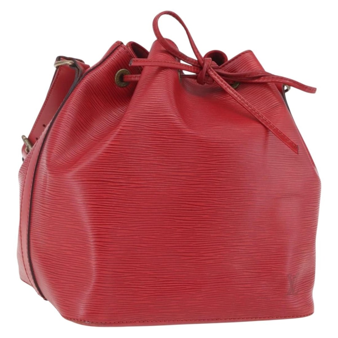 Louis Vuitton Petit Noe Red Epi Leather Shoulder Bag M44107 France: Louis Vuitton Petit Noe Red Epi Leather Shoulder Bag M44107 France This is an authentic Louis Vuitton Petit Noe shoulder bag from the Epi collection in red. Crafted from durable Epi leather, this bag