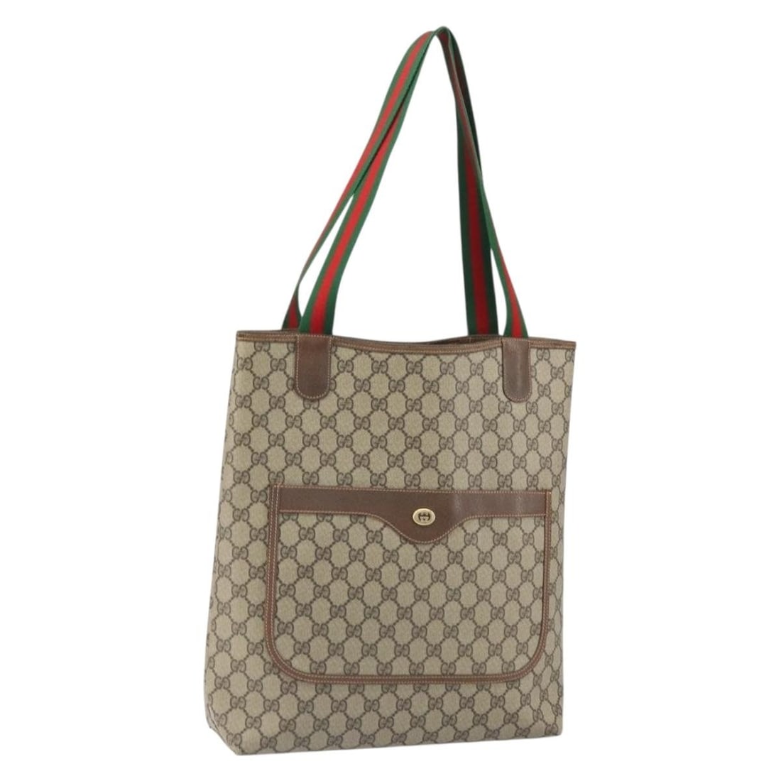 Beige GG Supreme Sherry Line Tote by Gucci 89 02 003 PVC Leather: Beige GG Supreme Sherry Line Tote by Gucci 89 02 003 PVC Leather This is a Gucci GG Supreme Web Sherry Line tote bag crafted from beige and gold PVC leather with GG canvas accents. The bag features du