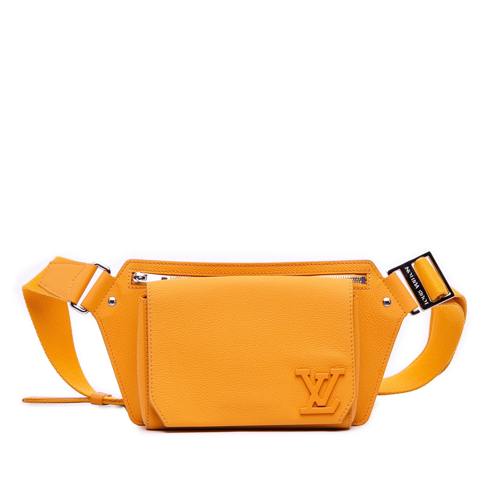 Louis Vuitton Aerogram Yellow Leather Takeoff Sling Bag with Flap Pocket (1 of 12)