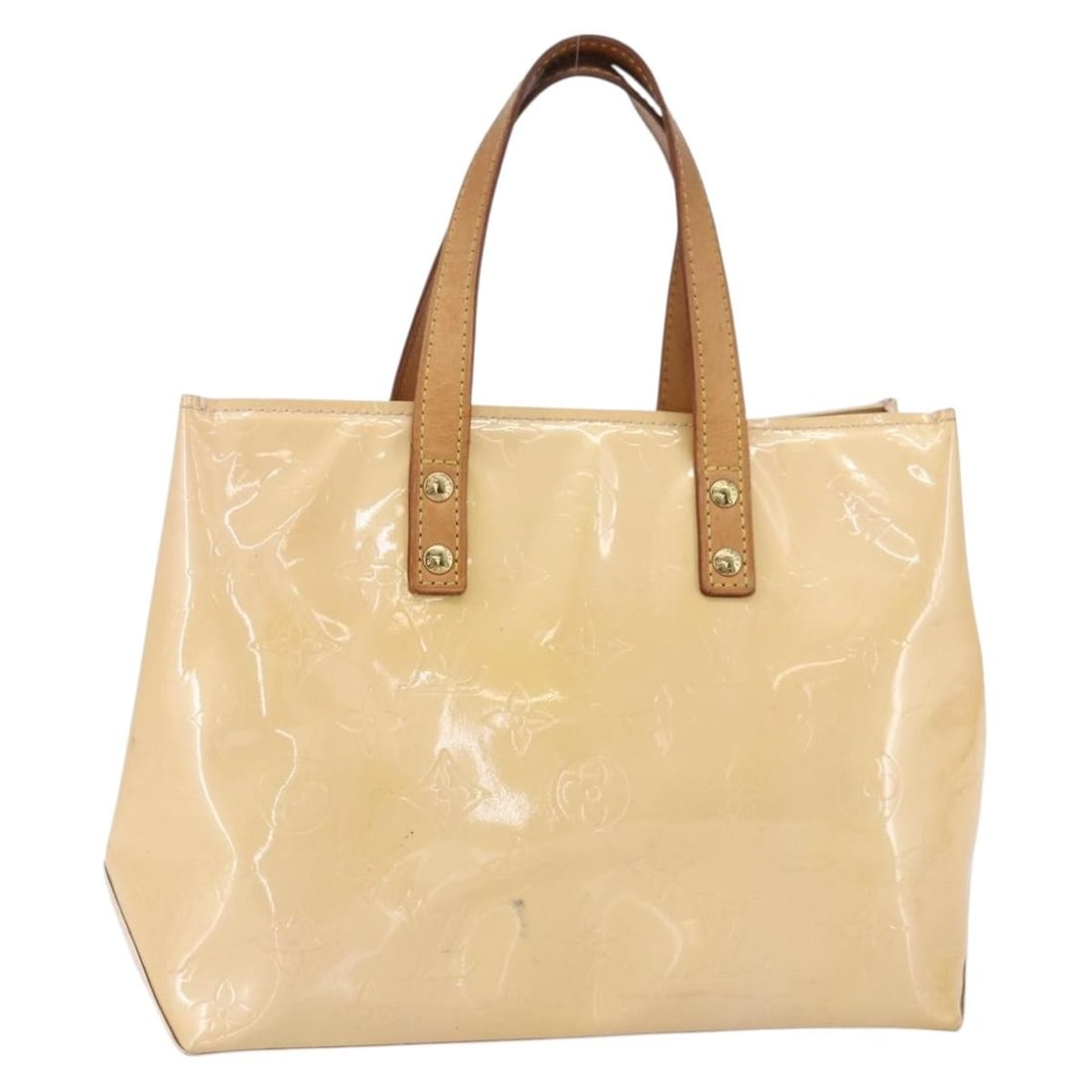 LOUIS VUITTON Monogram Vernis Reade PM Handbag Marshmallow Pink M91306 Auth (1 of 18)