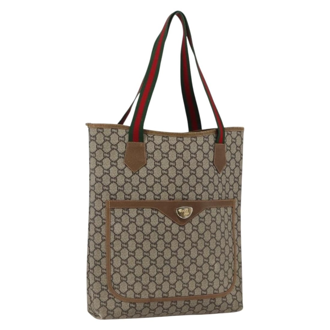 Gucci GG Supreme Sherry Line Beige Red PVC Tote Bag for Women (1 of 18)