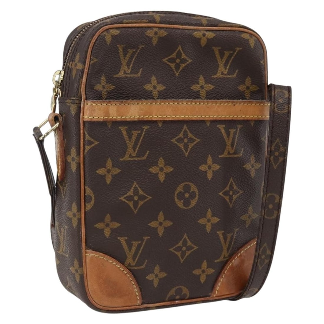 Monogram Canvas Danube Shoulder Bag by Louis Vuitton M45266: Monogram Canvas Danube Shoulder Bag by Louis Vuitton M45266 This is a Louis Vuitton Monogram Danube Shoulder Bag, model M45266, crafted from signature monogram canvas. The bag features an adjustable s