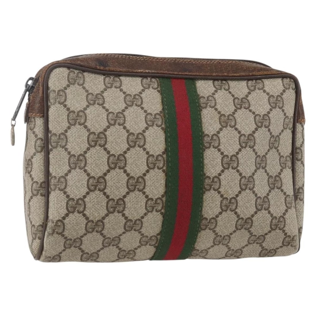 GUCCI Sherry Line GG Supreme Clutch Bag Beige Gold PVC Auth 98 69 014 3553: GUCCI Sherry Line GG Supreme Clutch Bag Beige Gold PVC Auth 98 69 014 3553 Elevate your accessory collection with this authentic GUCCI GG Supreme Web Sherry Line Clutch Bag. Crafted in Italy, this chi