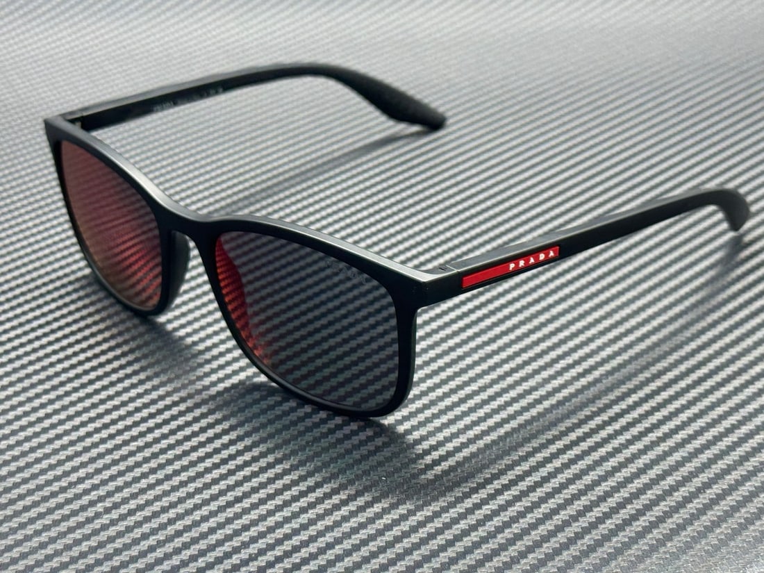 Prada Linea Rossa PS A08S 1BO08F Matte Black Red Mirror Sunglasses (1 of 5)