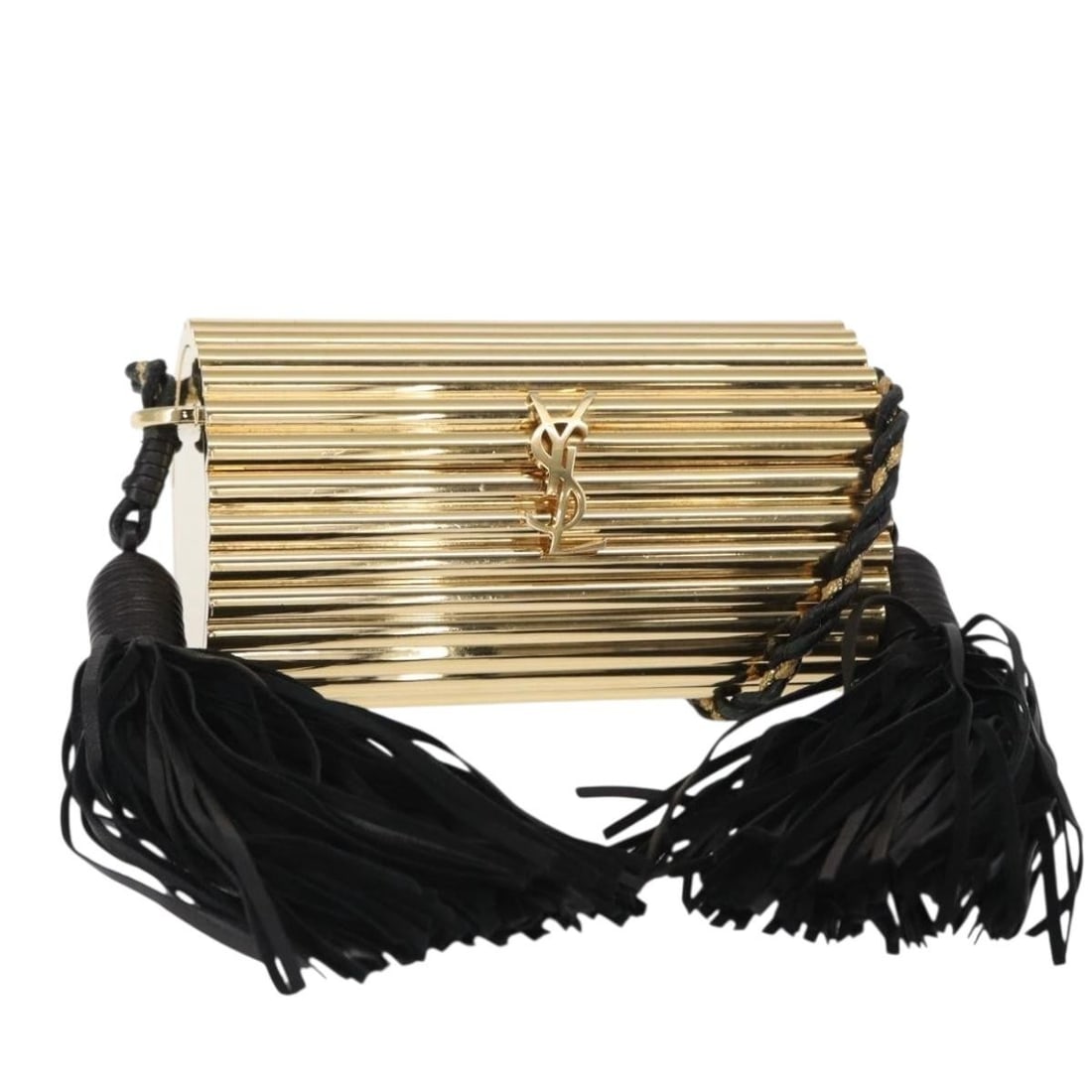 SAINT LAURENT Chain Cassandra Gold Plastic Shoulder Bag Italy Auth 146564SAM (1 of 18)
