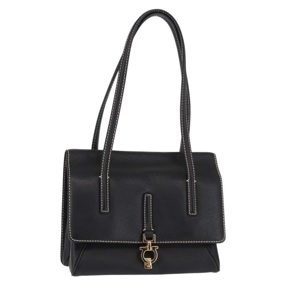 Black Leather Shoulder Bag Salvatore Ferragamo 20cm by 13cm by 5cm (1 of 18)