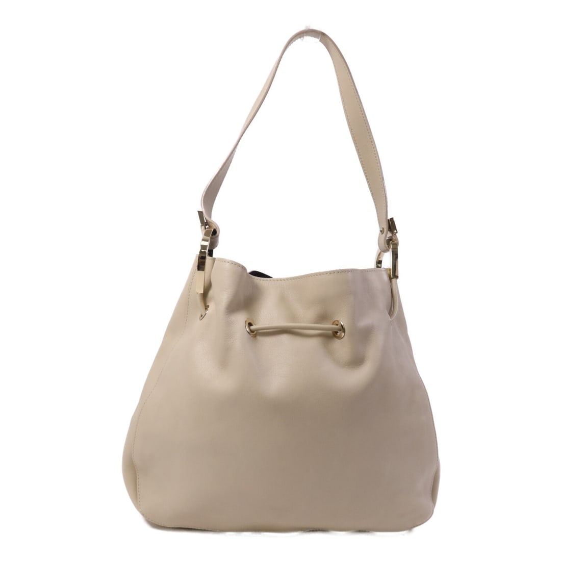 White Calfskin GUCCI GG Shoulder Bag with Gold Hardware 0013748 (1 of 13)