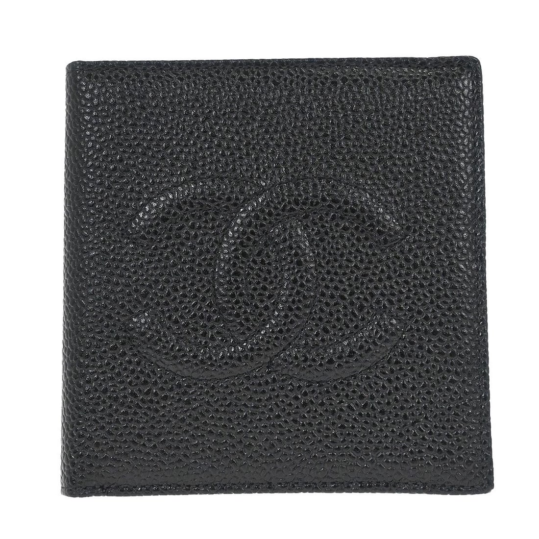 Chanel Caviar Leather Black CC Pattern Women's Folding Bifold Wallet: Chanel Caviar Leather Black CC Pattern Women's Folding Bifold Wallet This Chanel bifold wallet is crafted from durable black caviar skin leather and features the iconic CC pattern. Designed for women,