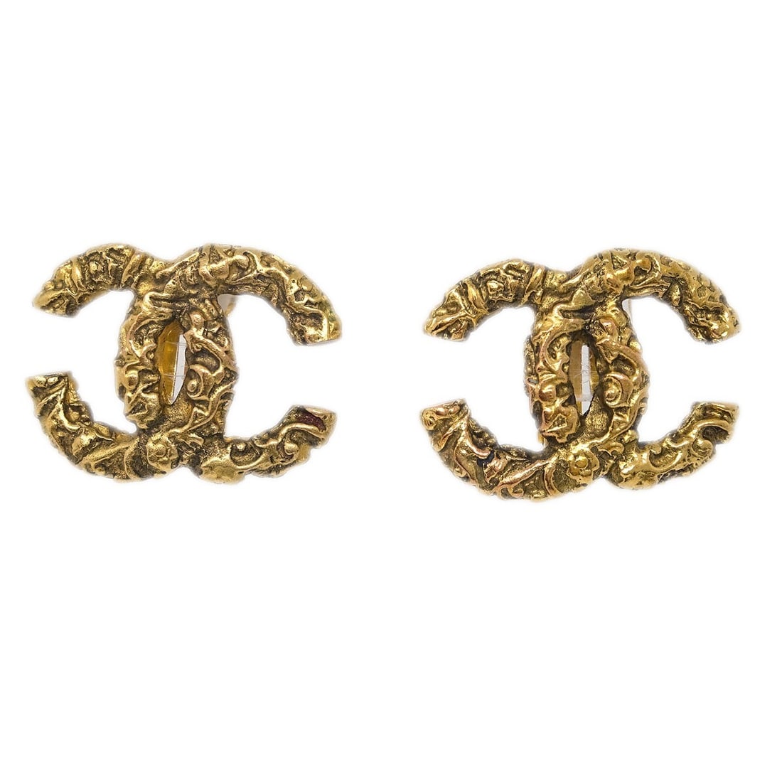 Chanel CC Logo Clip-On Earrings Gold Plated 93A (1 of 4)