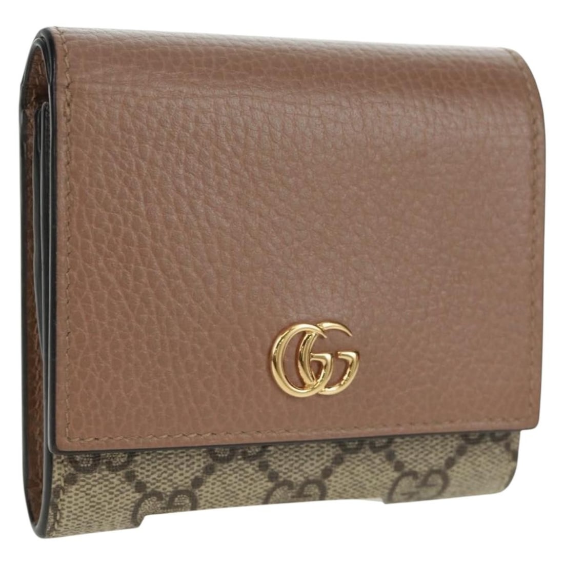 Beige Gold GG Supreme Long Wallet by GUCCI PVC Leather Model 598587: Beige Gold GG Supreme Long Wallet by GUCCI PVC Leather Model 598587 This GUCCI GG Supreme long wallet features a beige and gold color scheme and is crafted from PVC leather and GG canvas. The wallet i