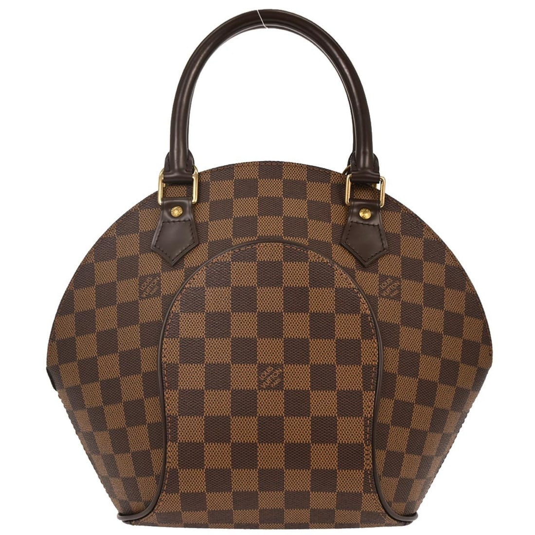 Damier Canvas Ellipse PM Top Handle Bag by Louis Vuitton N48066: Damier Canvas Ellipse PM Top Handle Bag by Louis Vuitton N48066 This Louis Vuitton Damier Ellipse PM handbag features the iconic check pattern in brown Damier canvas leather. The medium-sized top hand