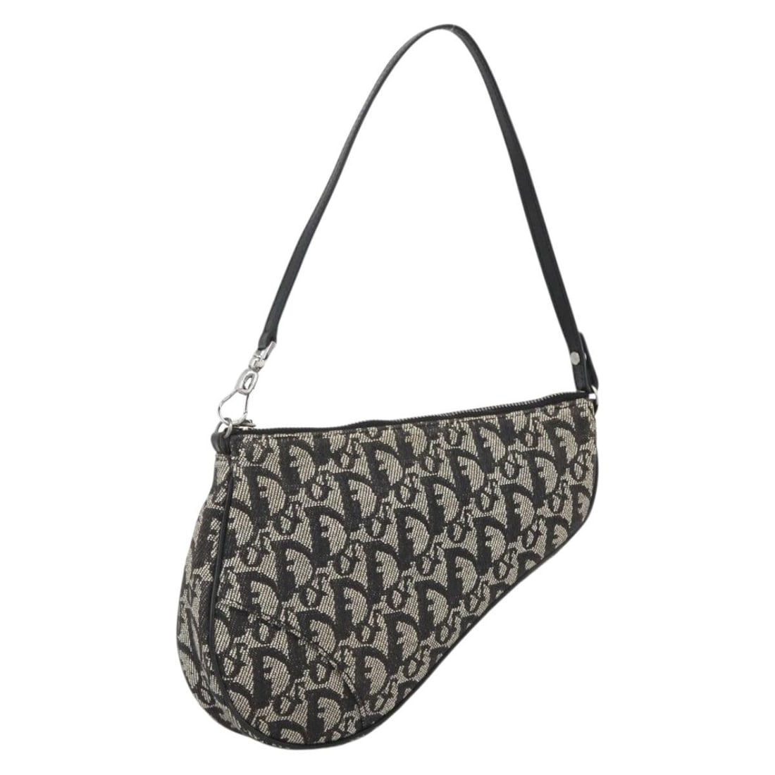 Dior Saddle Trotter Canvas Black Silver Women's Pouch: Dior Saddle Trotter Canvas Black Silver Women's Pouch This Christian Dior Trotter Canvas Saddle Accessory Pouch features the iconic black and silver Trotter canvas exterior. Designed for women, this a