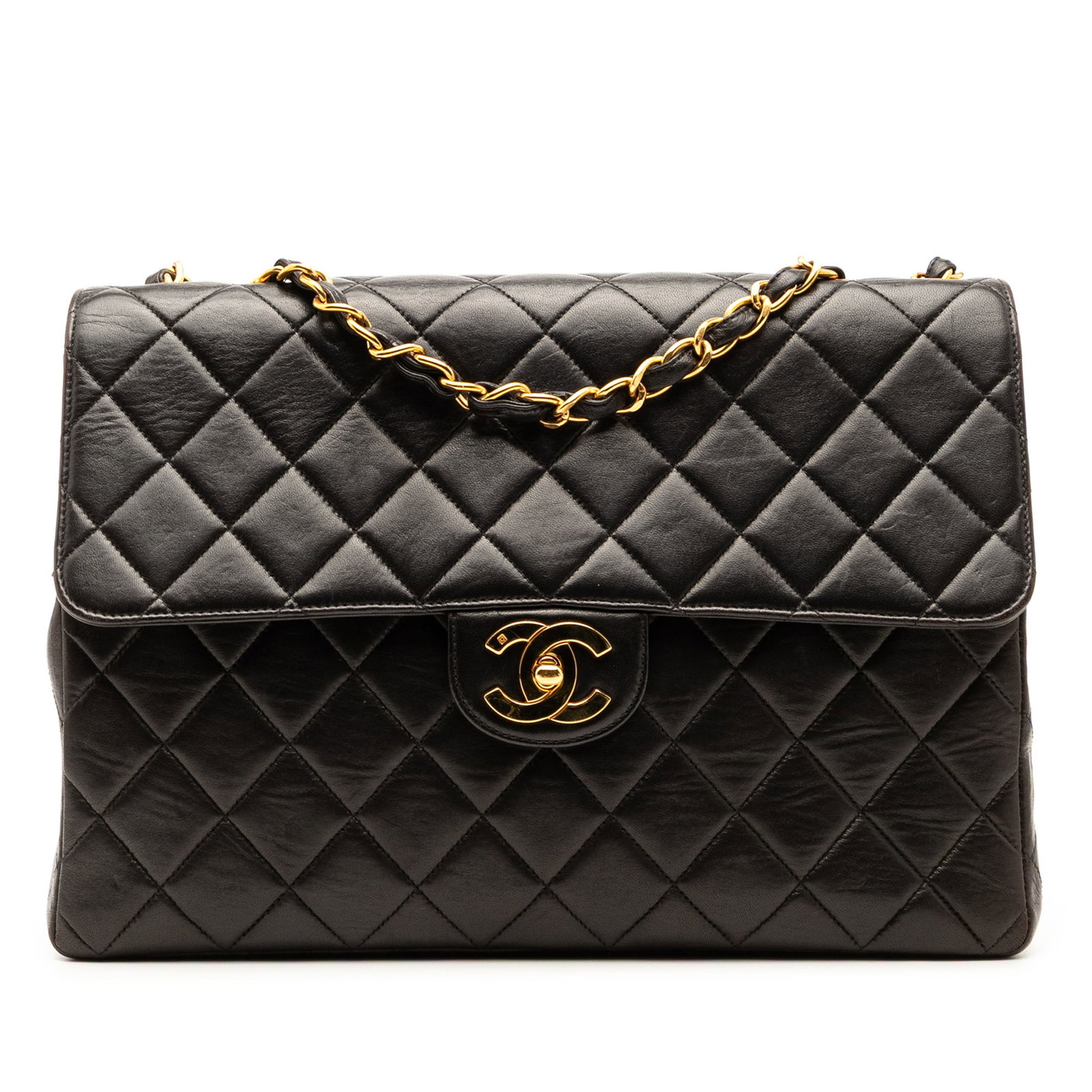 Chanel Jumbo Classic Black Lambskin Single Flap Shoulder Bag (1 of 7)