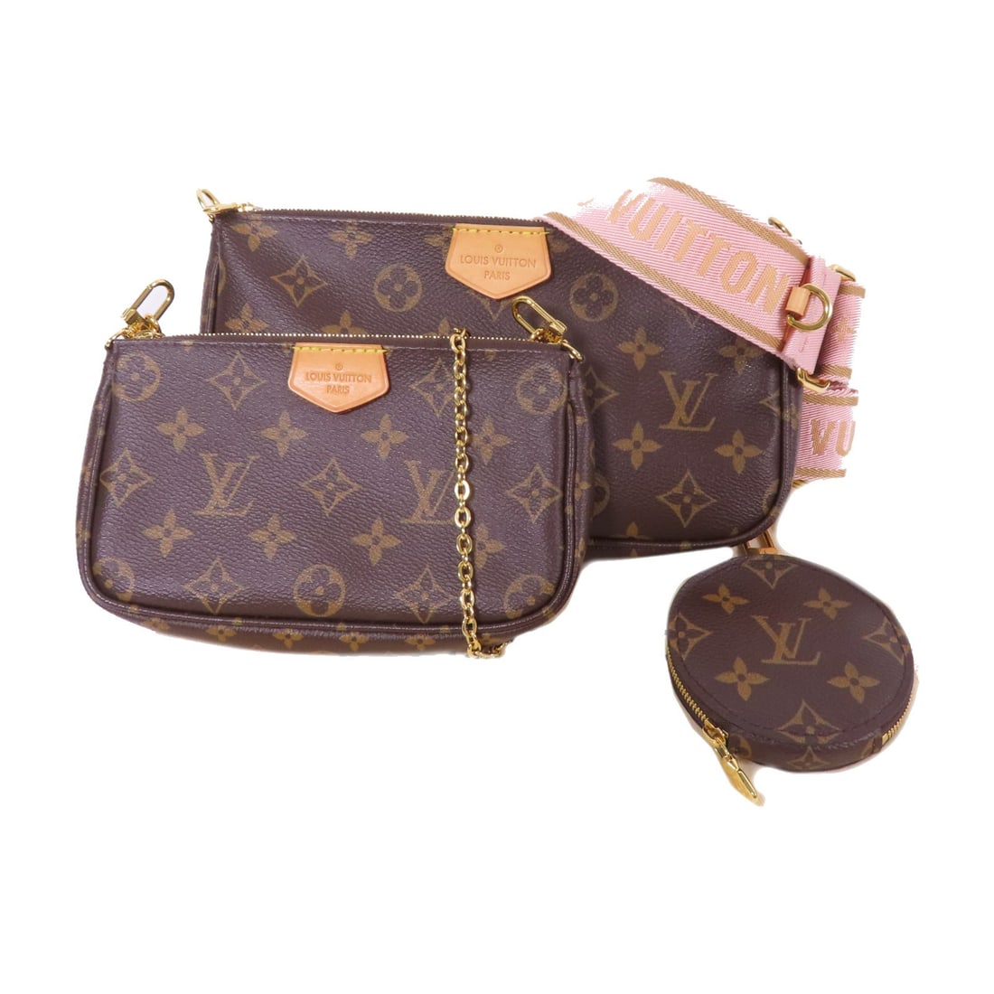LOUIS VUITTON Multi Pochette Accessoires 2 Way Bag Monogram Brown GHW M44840 (1 of 11)