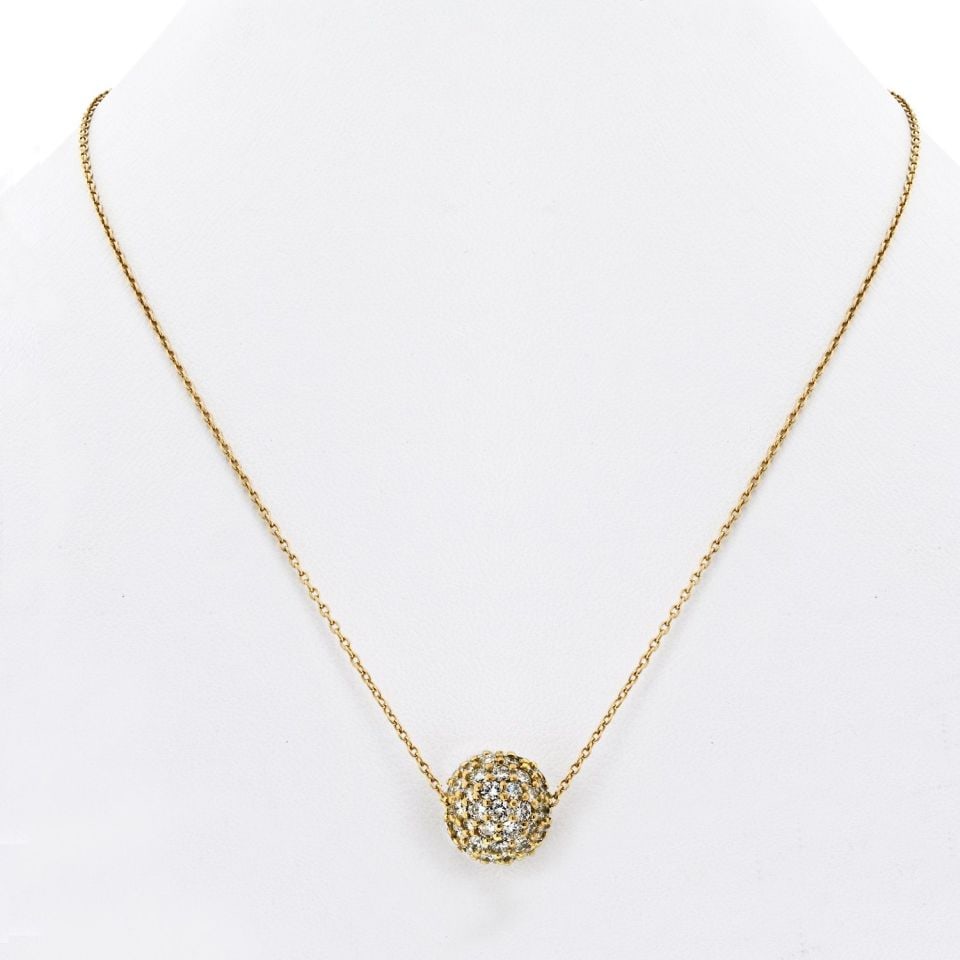 14K Yellow Gold 2.50ct Round Diamond Fireball Necklace (1 of 4)