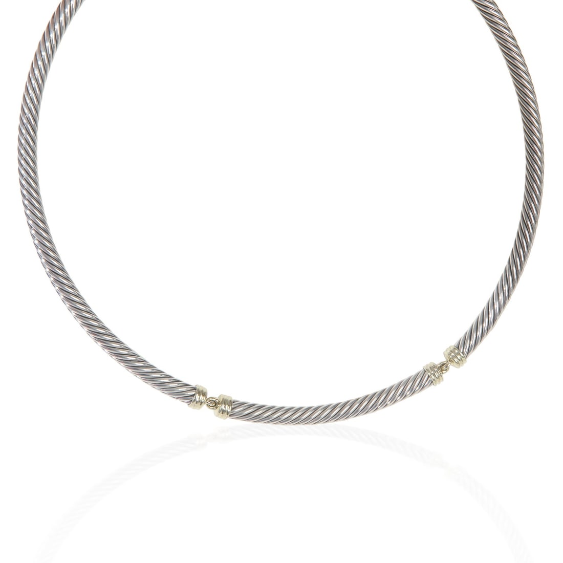 Metro Cable 14k Gold and Silver Necklace by David Yurman 16 Inch (1 of 3)