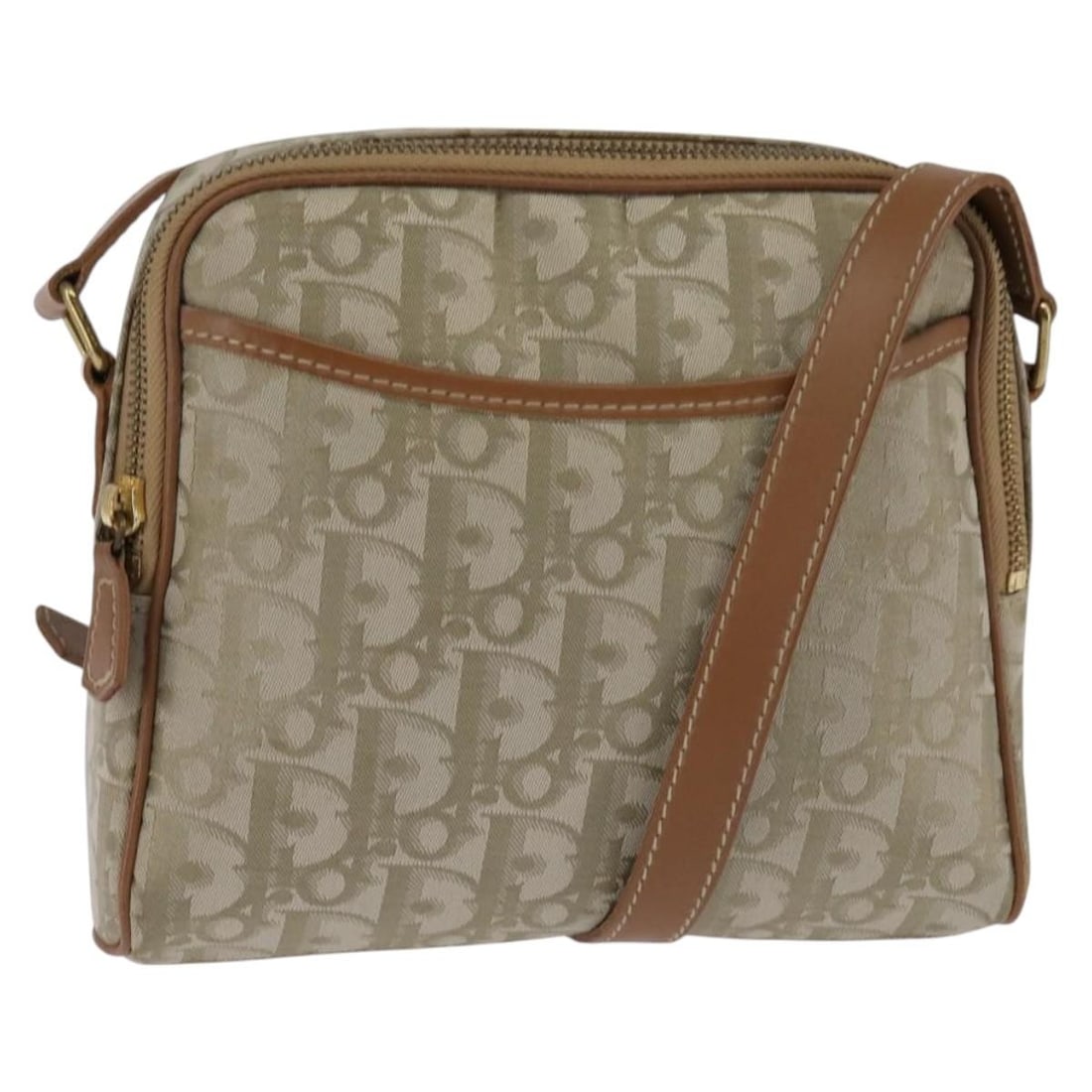 Christian Dior Gold Beige Trotter Canvas Shoulder Bag Auth: Christian Dior Gold Beige Trotter Canvas Shoulder Bag Auth This chic Christian Dior Trotter Canvas Shoulder Bag is a stylish accessory that harmonizes elegance and practicality. Crafted in France, it
