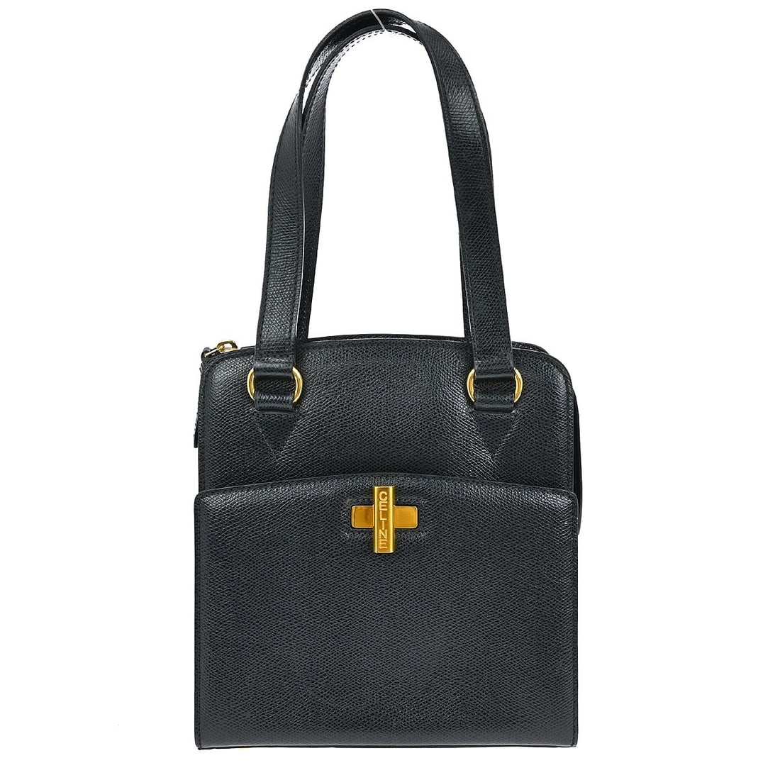 Celine Tote Bag Navy Leather Medium Double Handle Top Handle Italy: Celine Tote Bag Navy Leather Medium Double Handle Top Handle Italy This Celine Navy Leather Tote Handbag features a stylish and functional design, perfect for casual outings. With a spacious interior