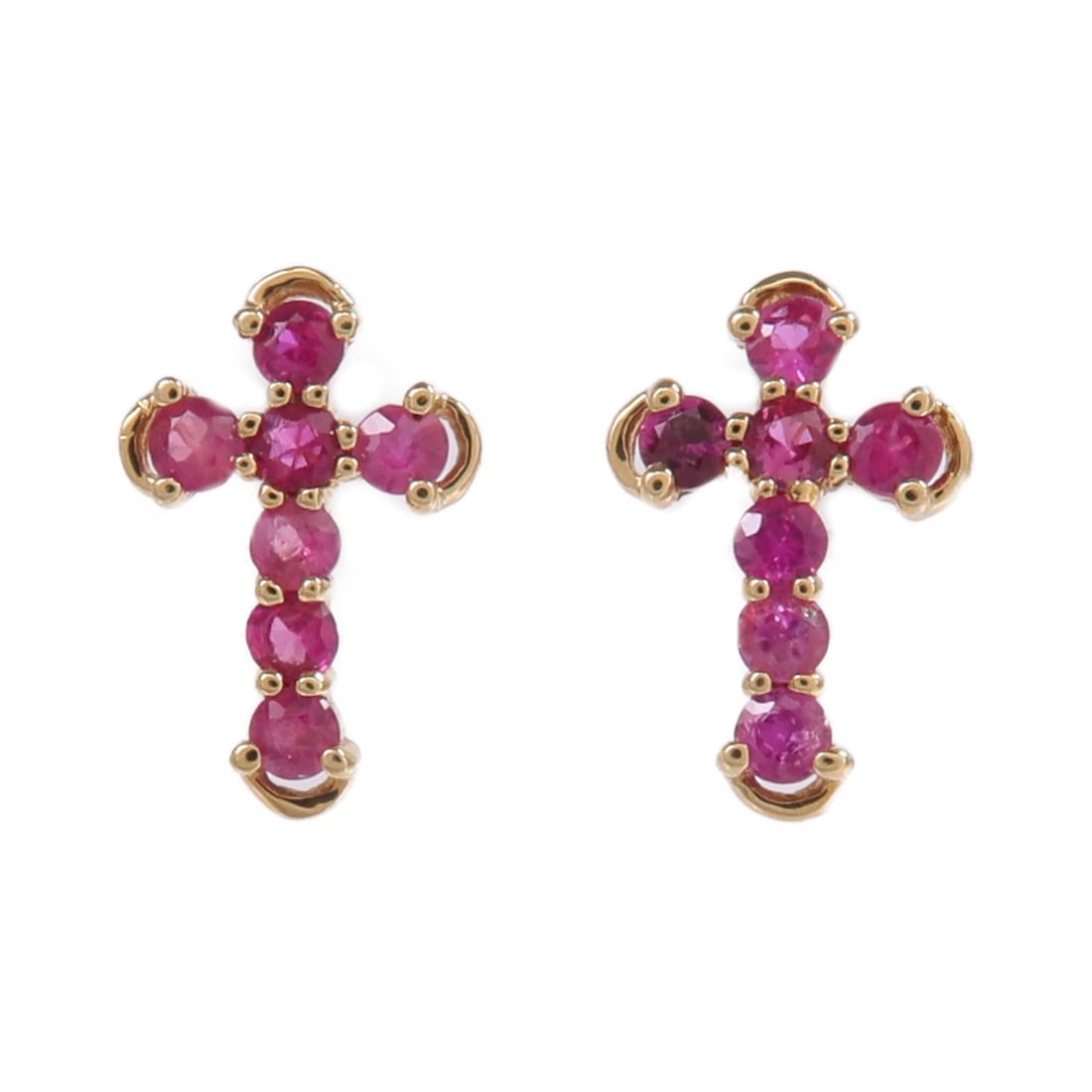 Ruby Pierced Earrings in 18K Yellow Gold for Women (1 of 7)