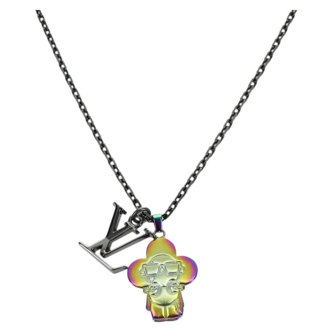 Vivienne DJ Vocabulary Pendant Necklace Black Metal M69460 by Louis Vuitton (1 of 16)