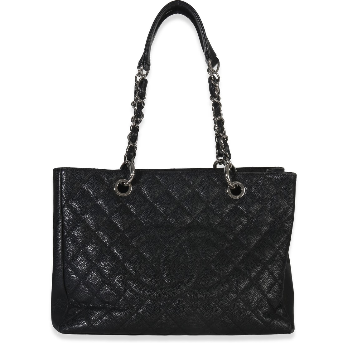 Black Quilted Caviar Leather Grand Shopping Tote by Chanel with Dustbag (1 of 8)