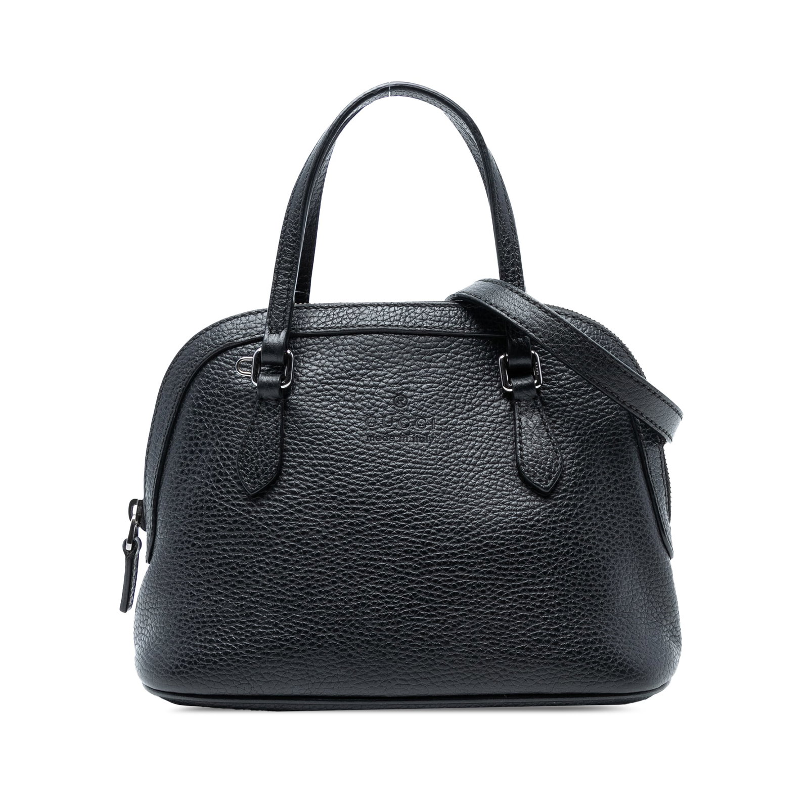 Gucci Mini Leather Dome Satchel Black Leather Italy (1 of 7)