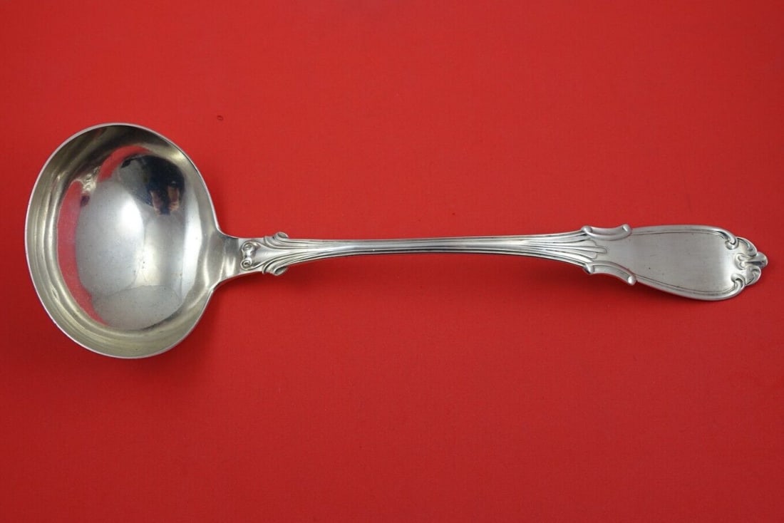 Jones Ball and Co Coin Silver Ladle 13.5 Inch Heirloom Serving Piece: Jones Ball and Co Coin Silver Ladle 13.5 Inch Heirloom Serving Piece This exquisite soup ladle from Jones Ball and Co. measures 13 1/2" and is crafted from high-quality coin silver with a composition