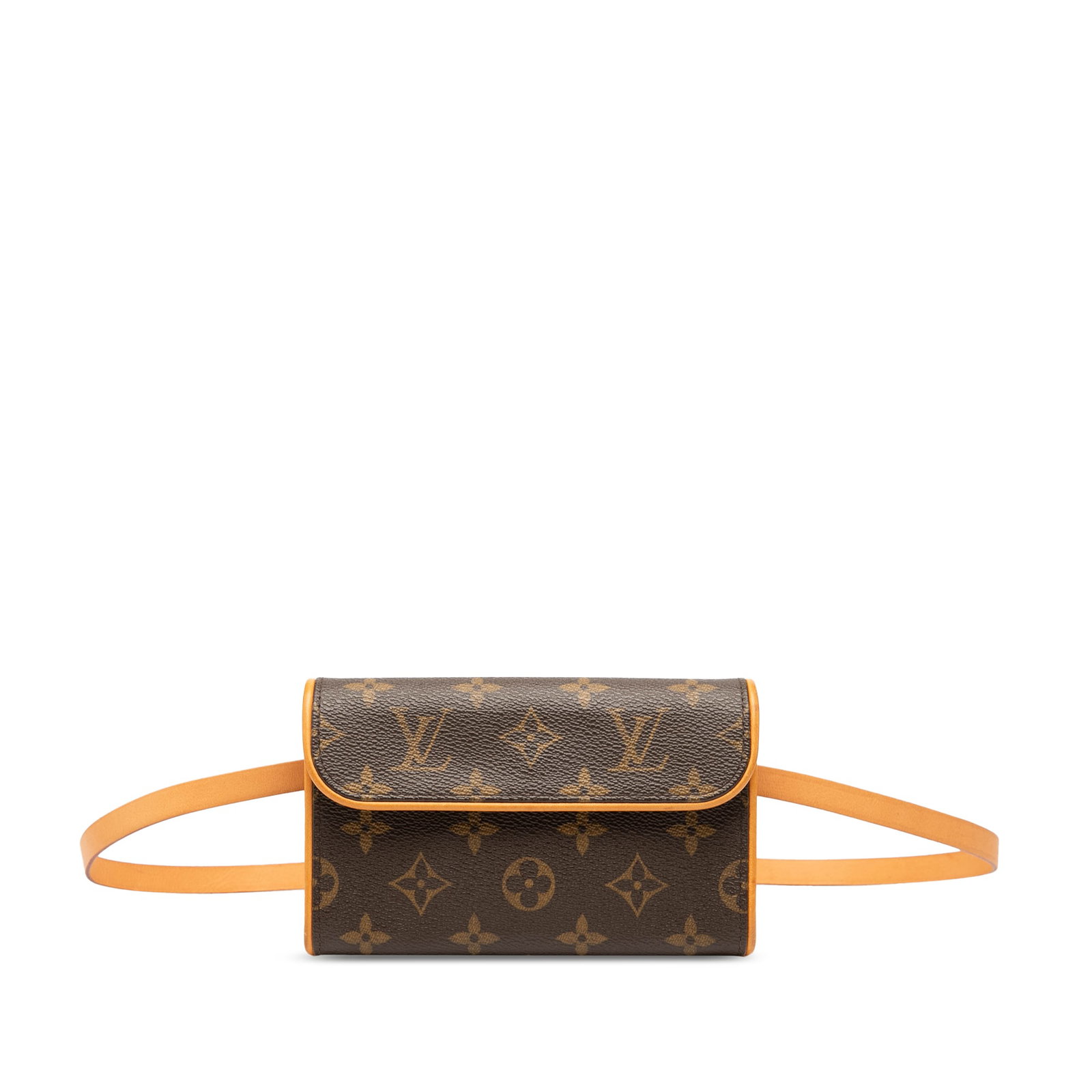 Louis Vuitton Monogram Pochette Florentine Bag with Vachetta Trim: Louis Vuitton Monogram Pochette Florentine Bag with Vachetta Trim Presenting the Louis Vuitton Monogram Pochette Florentine, a stylish accessory crafted from durable monogram canvas and complemented b