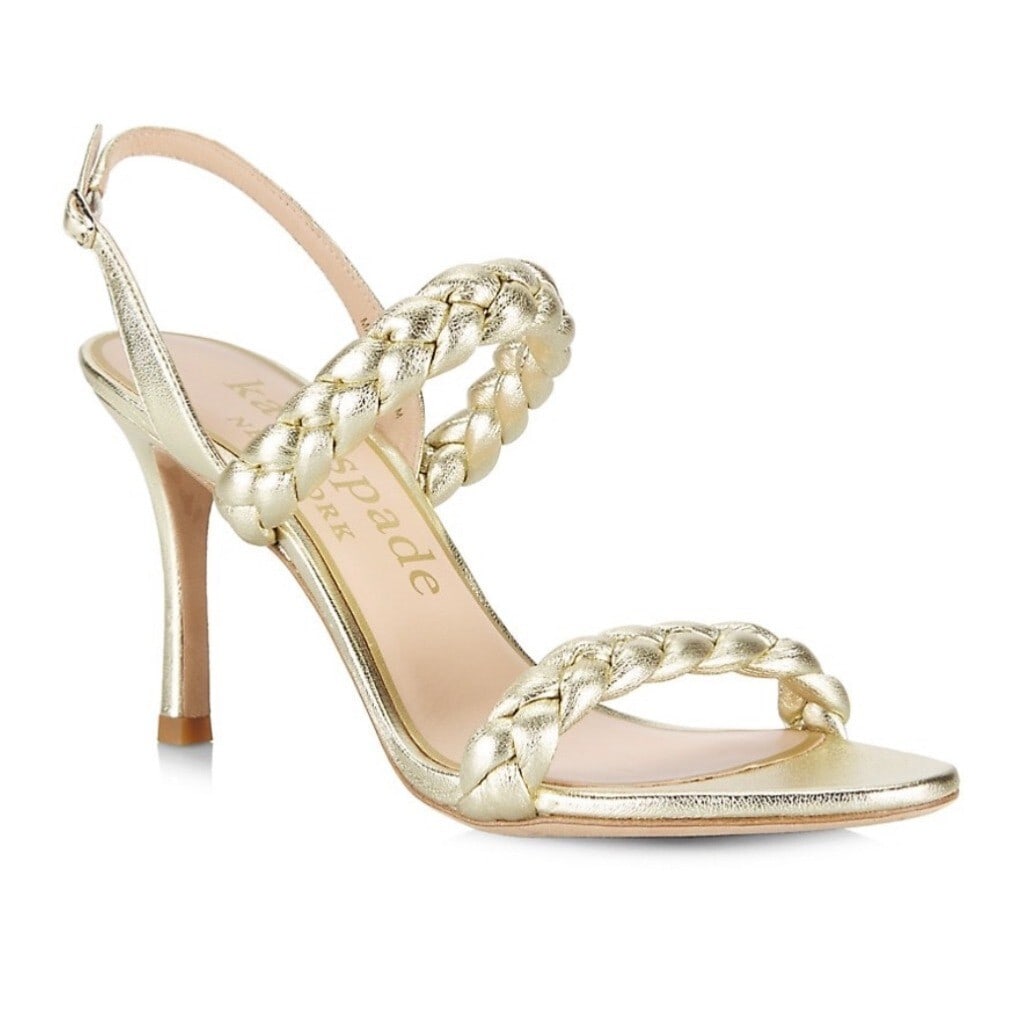 Kate Spade Saffron Pale Gold Leather Slingback Sandals 10B (1 of 8)