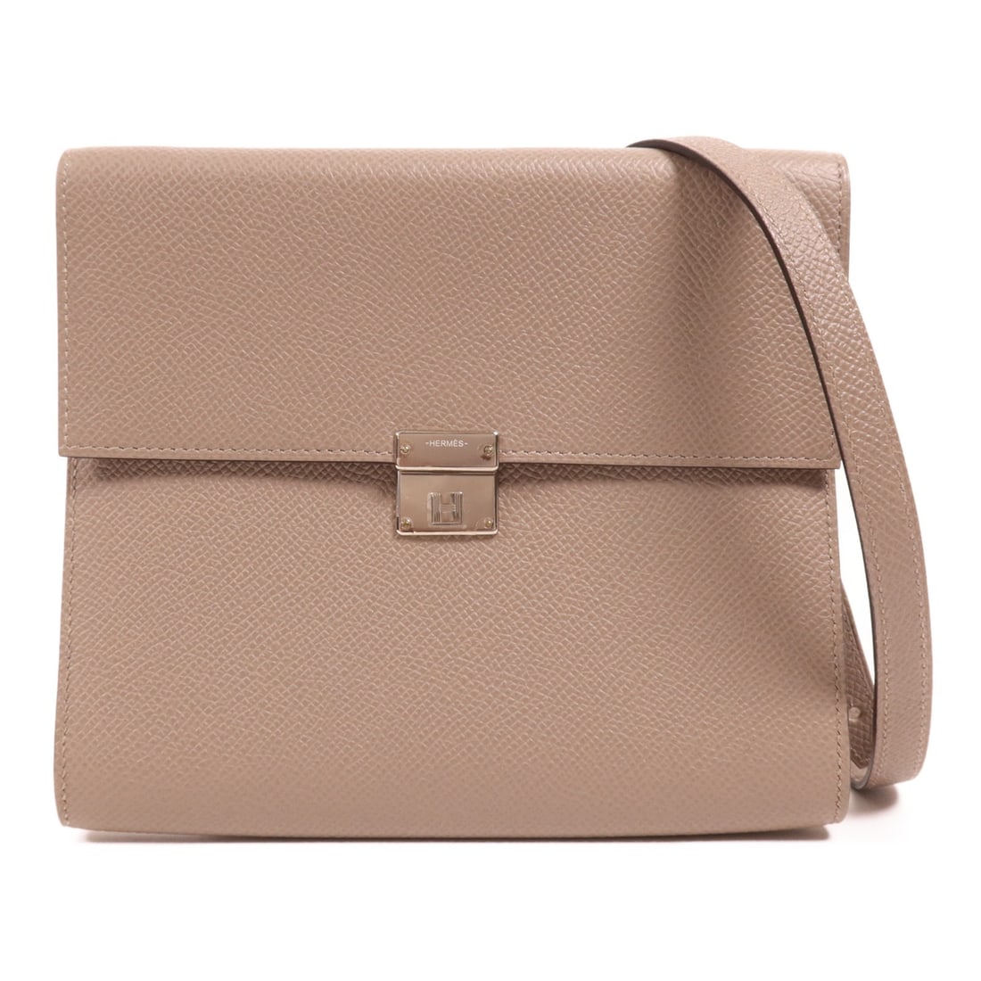 HERMES Clic 16 Shoulder Bag Epsom Leather Gray (1 of 14)